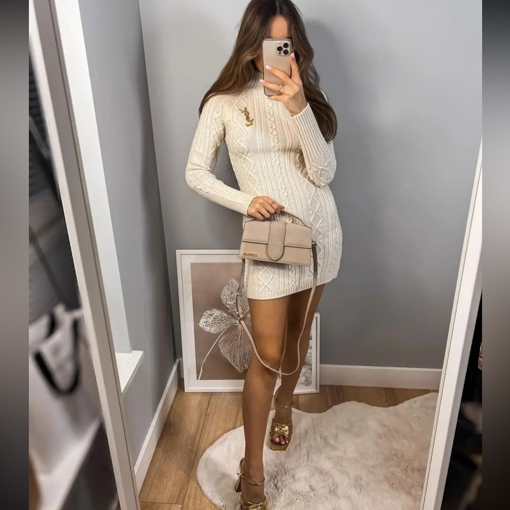 NWT Zara Cable Knit Dress - Picture 1 of 14